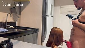 Neighbor catches me in the kitchen