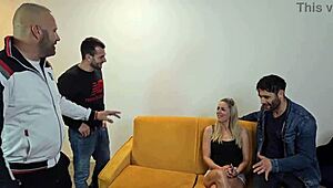 Christen Courtney Feels Intense Pleasure In 3 On 1 DP With Gagging And Cum