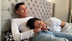 Pervy Stepdad Shoves Cock In Mouth Till He Cums