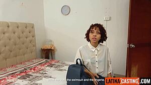 tiny latina teen 18+ cutie sucks big cock pov in sloppy blowjob session.