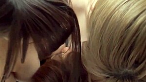 Two women blame big tits.