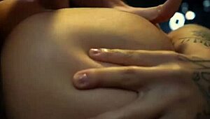 blonde inked teen 18+ gets her asshole and cunt penetrated by thick huge white cock