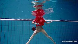 sexy czech teen avenna swims nude pool tight pussy flashes ass underwater