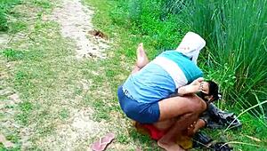 desi bhabhi sneaks steamy outdoor sex deep in jungle