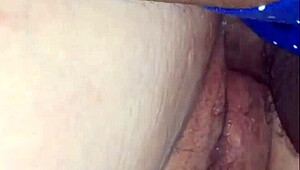 smashed this fat milf's shaved pussy bent over doggystyle with monster bbc creampie in garage