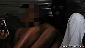 Yellow bone ebony cutie spreads her wet pussy and ass in miniskirt 😍🔥