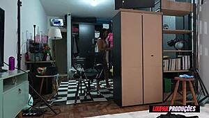 Naughty natural titted latina ninfeta bathes hot then fucks wildly