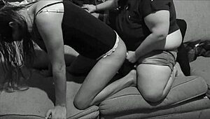 Stupid Cunt Gagged and Cums from Brutal Dick!