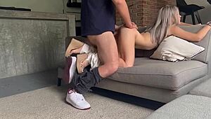 flaca cachonda sucks and rides her brother-in-laws monster cock after the party doggystyle