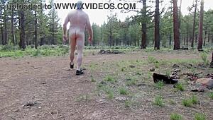 you seeing simscristian05 strip naked at campground entrance in sheer outfit exhibitionist style?