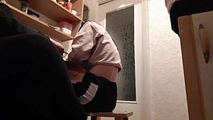 stepmom watches us prep exam while fingering her dripping wet pussy in kitchen dirty