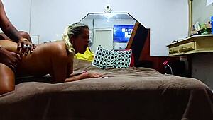 hidden cam grabs cuck hubby filming wife squirting on huge black dick