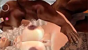 hot french milf milks huge cumshot all over her fat ass