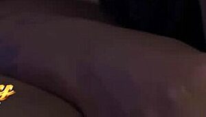 Petite ebony begs muscular guy for pussy massage before riding his monster bbc