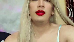 beautiful trans woman sensually touches herself in intimate moment at home