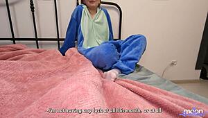 My roommate begs me to fuck her tight pussy with dirty talk