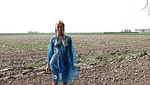 wanna see deniska finger her shaved pussy and asshole while masked men assfuck her in fishnets during this outdoor lingerie game?