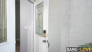 Delivery Guy Pounds Milf Jay Bangher's Narrow Ass Anal Doggystyle Till Facial With Armani Black