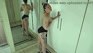 bet you cant resist watching this skinny milf strip and tease in heels