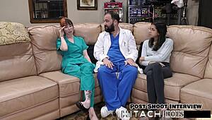 What If Doc Finds Out Nurse Ditria Rose Cums Hard With Her Vibrator On Duty?