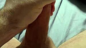 hot tattooed guy strokes monster cock hard while dirty talking to massive cumshot finish