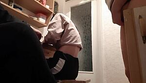 stepmom watches us prep exam while fingering her dripping wet pussy in kitchen dirty