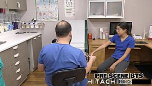 What If Doc Finds Out Nurse Ditria Rose Cums Hard With Her Vibrator On Duty?