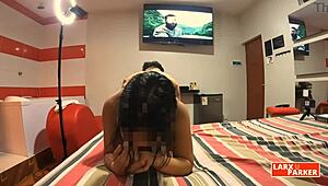 Perla, does it feel good getting your pussy licked doggystyle in this room casting?