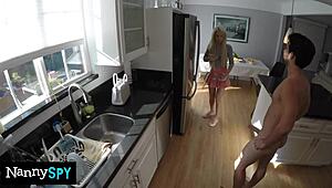 logan watches hot nanny cam then fucks her tight petite blonde pussy missionary doggystyle riding cumshot