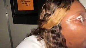 Ebony BBW Gulps Stranger's Massive BBC At Gloryhole!