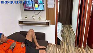 pretty brazilian petite's first time half cock in pussy and ass tip