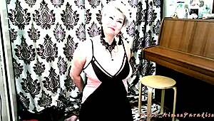 Watch this slut wife kneel handcuffed taking monster cock in bdsm training interview