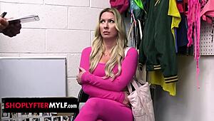 desperate yoga teacher caught shoplifting gets bent over fucked by store owner