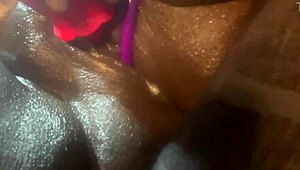 girl next door's curvy black belly spits close-up in homemade fetish debut