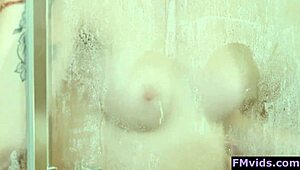 Sexy Babe Bent Over Doggystyle in Steamy Shower Fuck