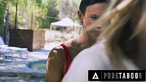 what happens when exchange student catches femdom stepmommy roughly fucking stepson?