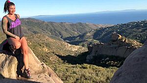 felicity feline flashes tits ass outdoors then gets fucked in public spots