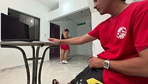 HE JERKS OFF For His Employee And THIS WILD Thing Happens!