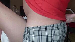 Watch my foster stepmom beg for my load deep in her shaved pussy