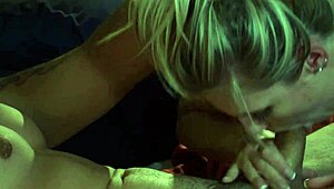 Scarlet Red's sweaty tits drip with cum after cowgirl ride and squirting finish