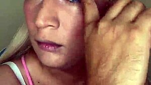 Crossdressing trans makes up beautifully for hot viewers