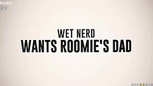 Wet nerd ballerina begs roomie's dad for titty fuck and facial cumshot!!