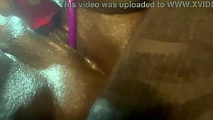 girl next door's curvy black belly spits close-up in homemade fetish debut