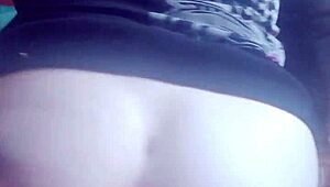 little black tease with small tits and big ass strokes herself before riding cock hard