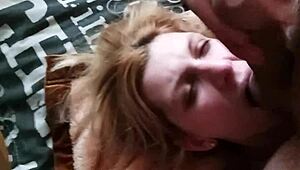 i love kneeling for this milf's deepthroat blowjob and facial cumshot