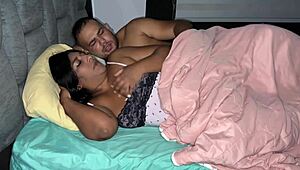 Stepdad sneaks into bed to fuck and cum in tight pussy!