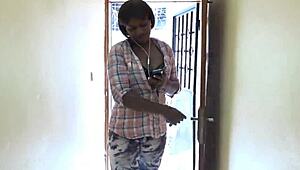 rachelle sexy cameroonian teen 18+ fantasizes boss sex but neighbor fucks her garage crazy