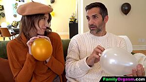 Sweet Daughter Barely Handles Stepdad's Cock in Family Dare