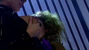 katwoman jennifer dark pounds prison cage cocks in 3way orgy!!