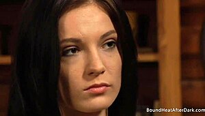 mistress whips pale big tit lesbian slave bound tight